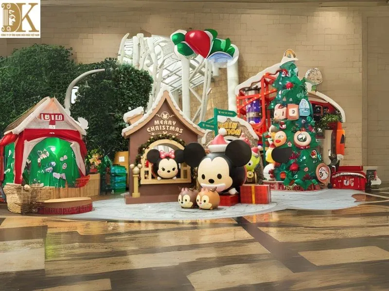 Tiểu cảnh Giáng sinh với Mickey và Minnie