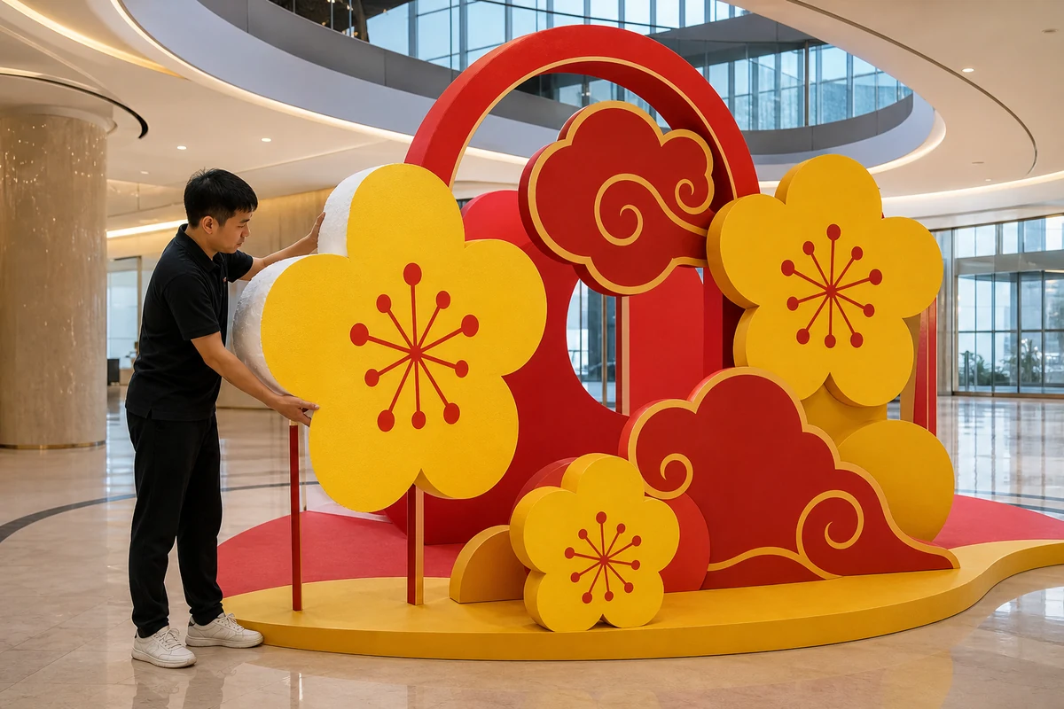 Mô hình xốp nhẹ dùng cho khu trang trí Tết ngắn ngày