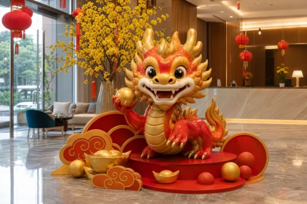 Cụm mô hình Tết bố trí theo diện tích không gian thương mại