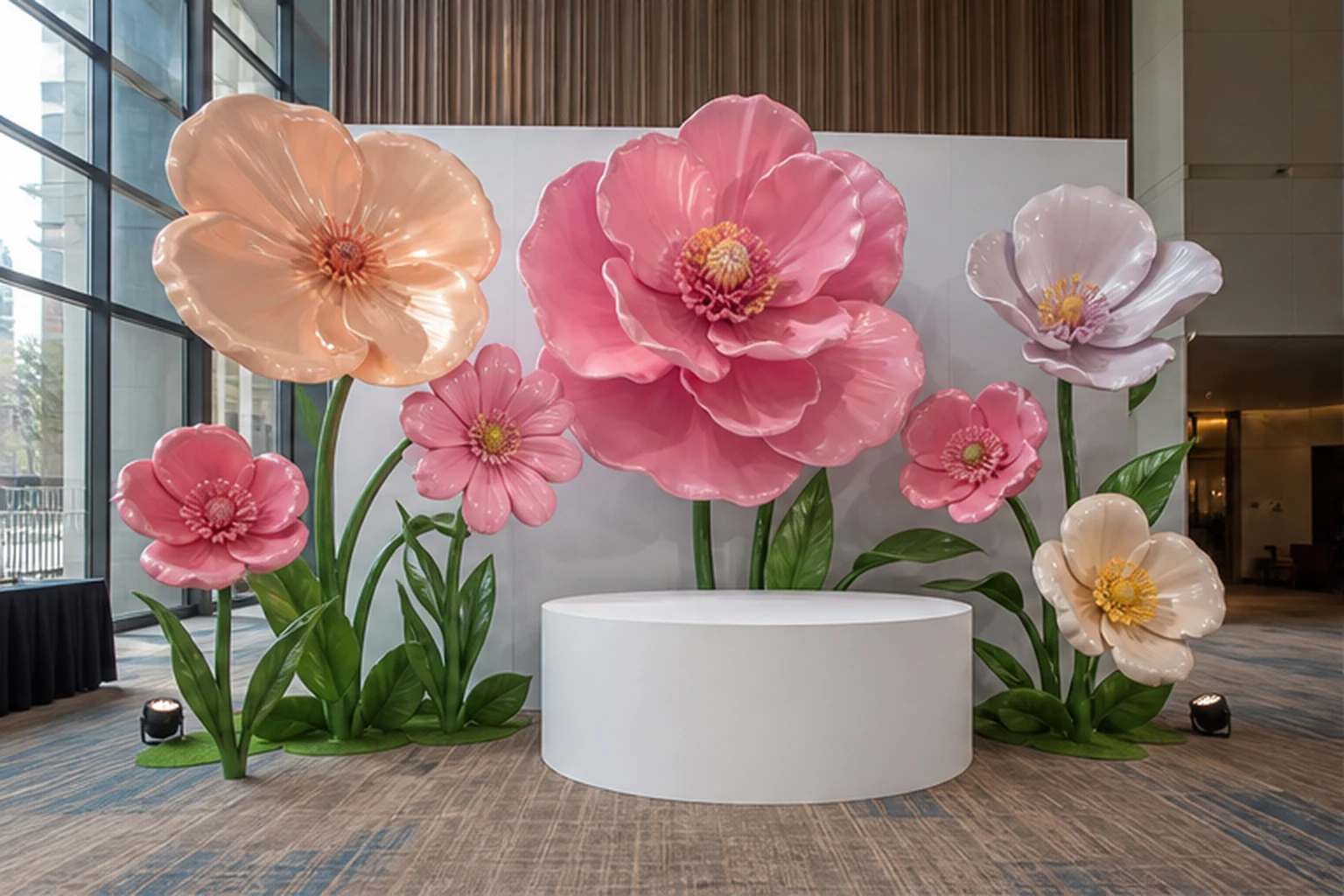 Hoa mô hình khổng lồ composite cho không gian decor