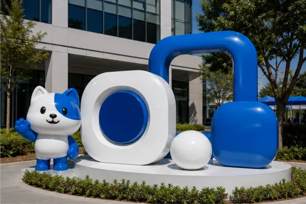 Logo 3D, chữ nổi và linh vật composite tại khu trưng bày thương hiệu